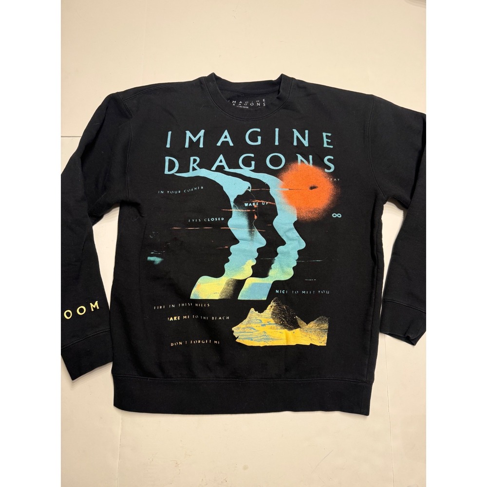 Imagine Dragons Loom World Tour 2024 Sweatshirt Mens Large Blk Graphic Crewneck